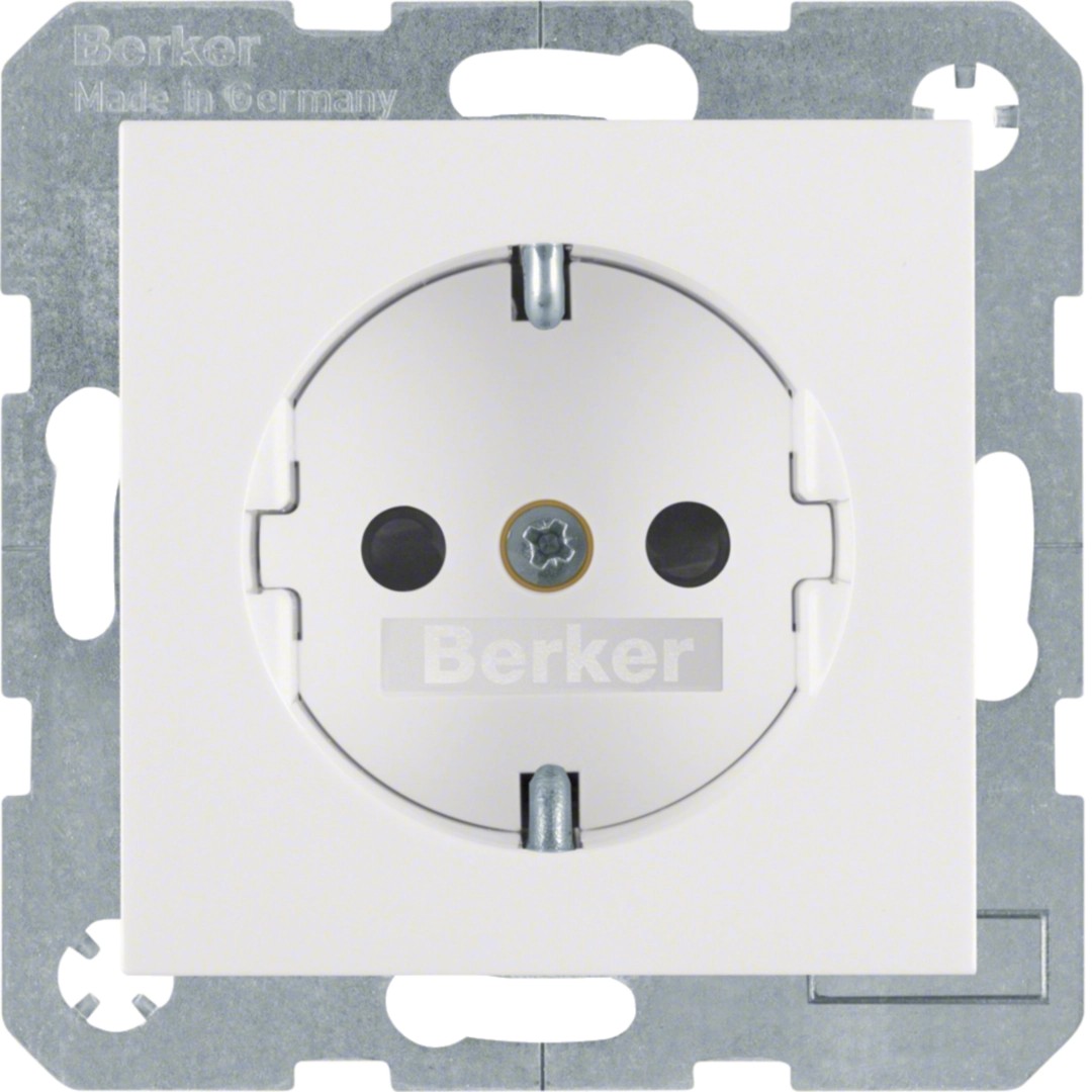 Berker 47238989 Steckdose SCHUKO mit erh. Berührungsschutz S.1 / B.3 / B.7 polarweiß, glänzend
