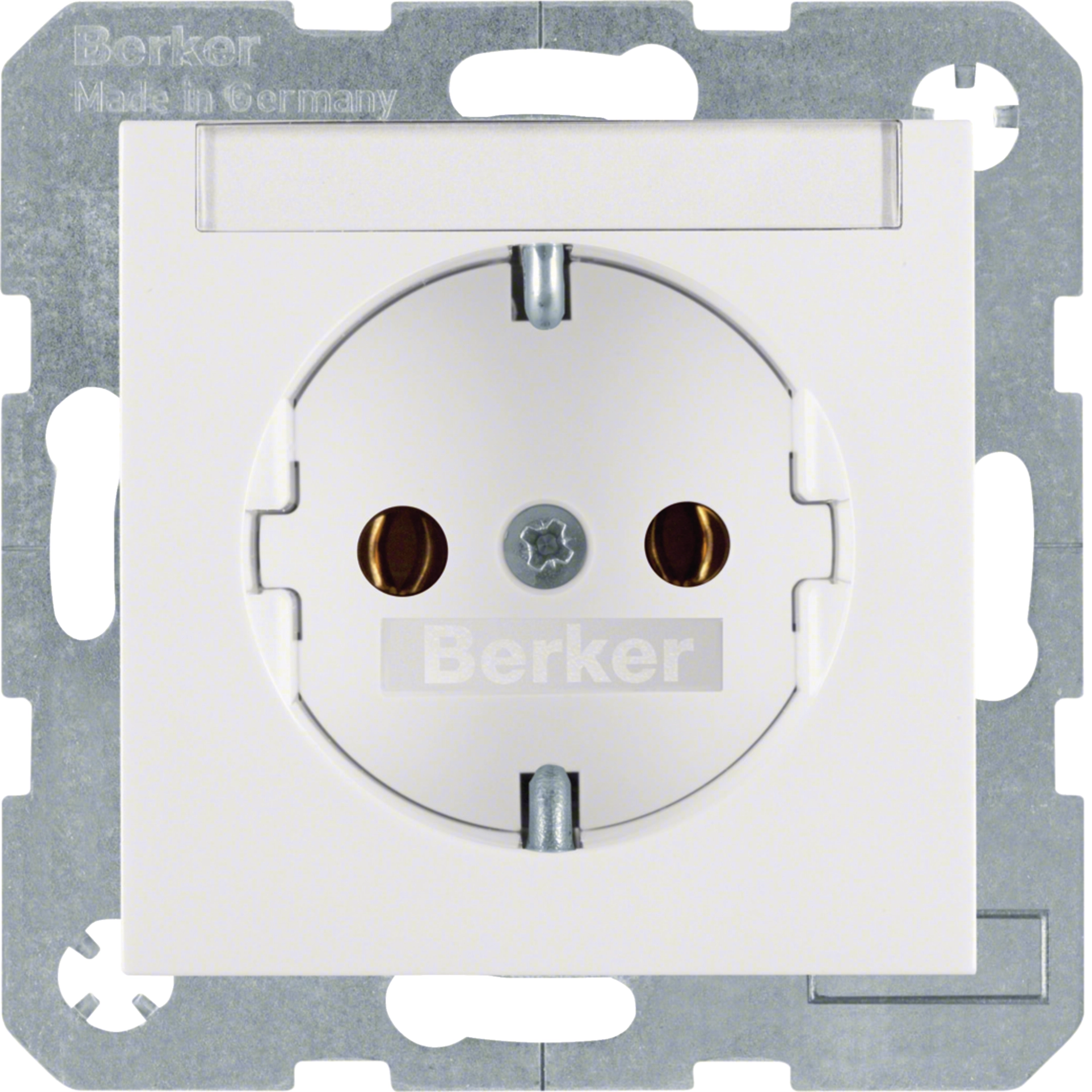 Hager Steckdose SCHUKO mit BF S.1/B.x pw glänzend