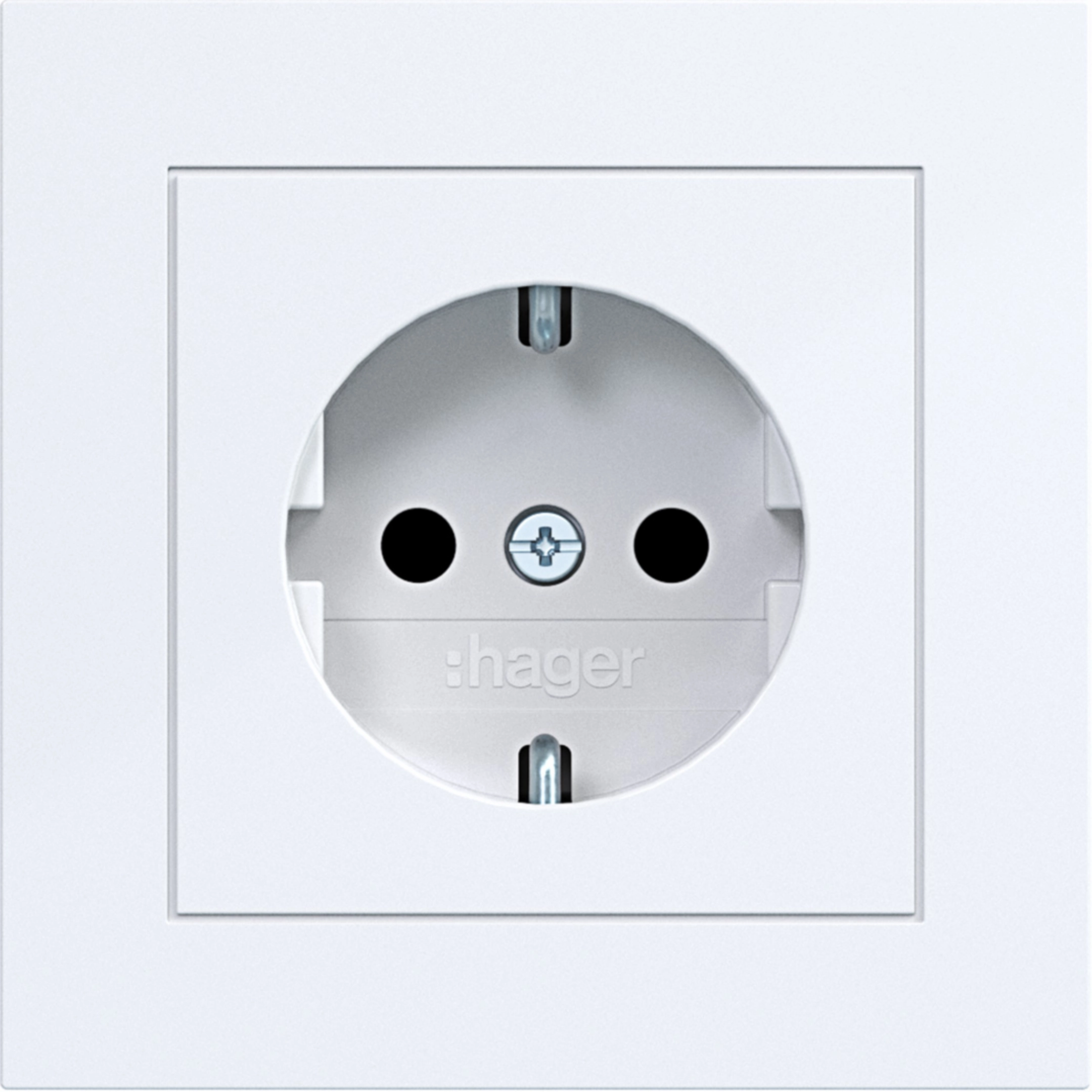 Hager A.1 Steckdose mit erhöhtem Berührungsschutz, weiß glänzend