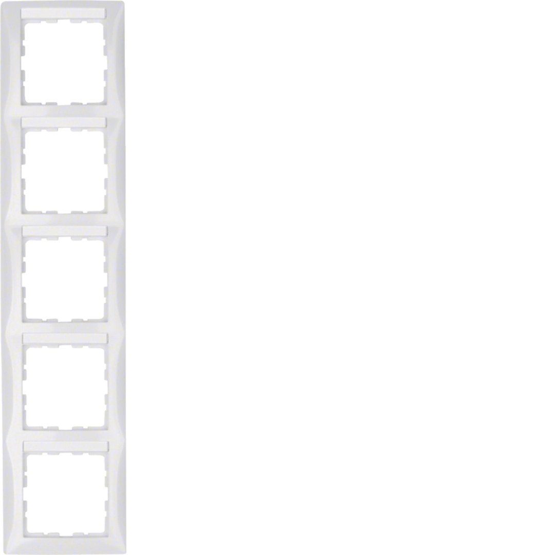 Berker 10158919 Rahmen 5fach m Bsf senkr. S.1 polarw. gl