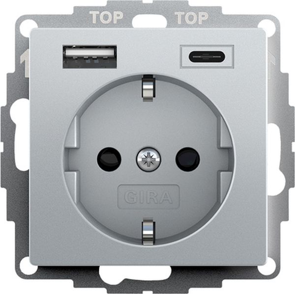 Gira Steckdose System 55 aluminium