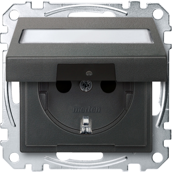 Merten SCHUKO-Steckdose mit Schriftfeld System M anthrazit