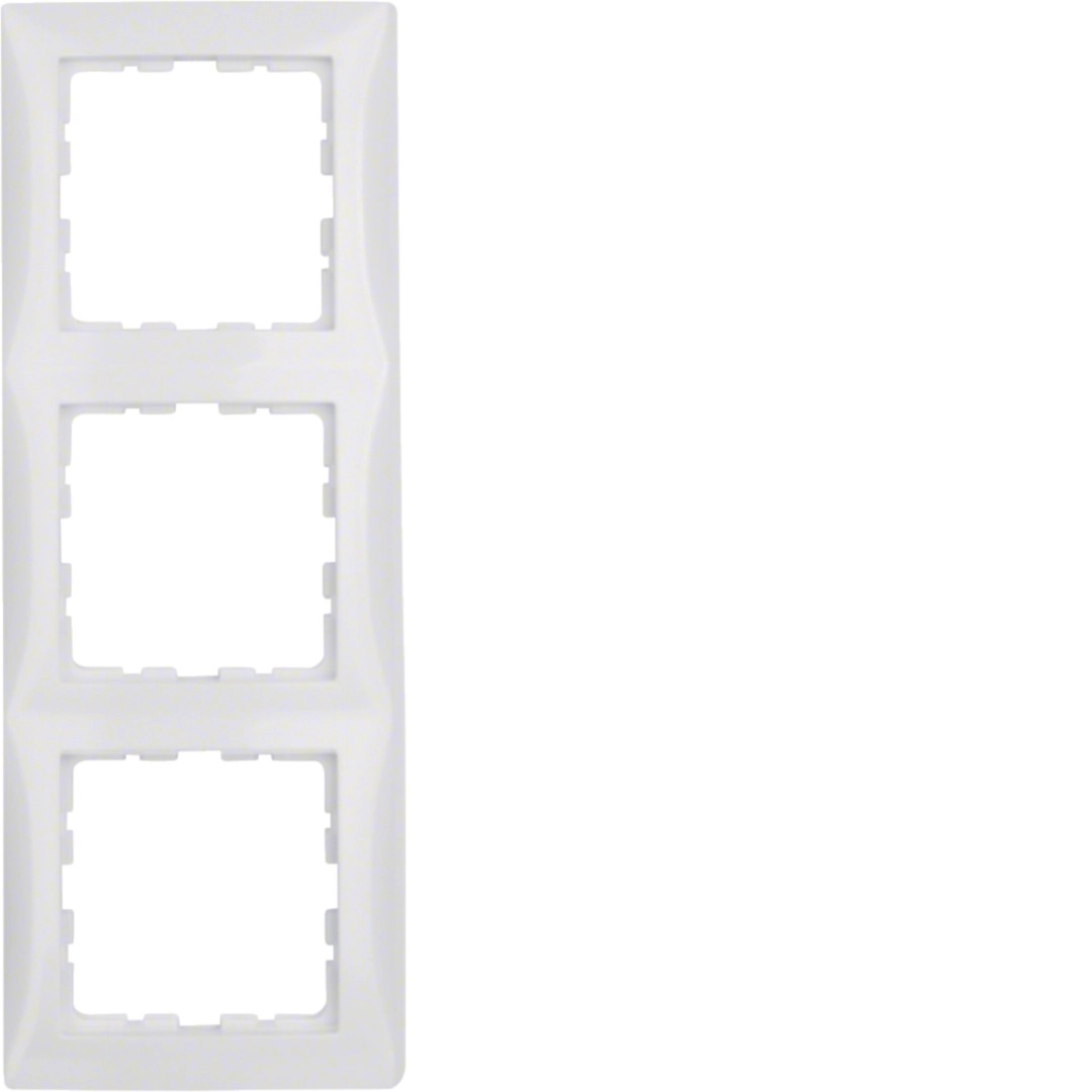 Berker 10138989 Abdeckrahmen 3-fach, S.1, polarweiß glänzend