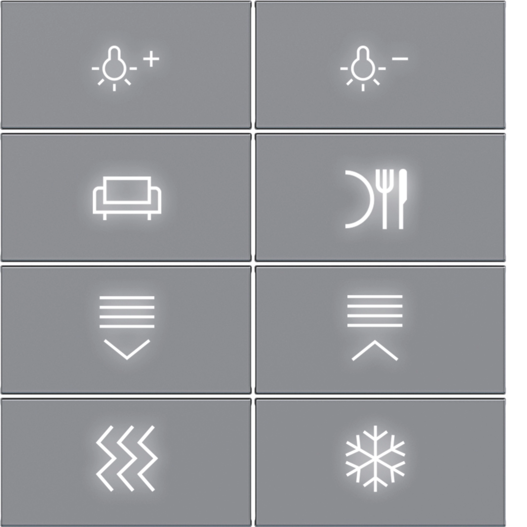 Hager Aufsatz KNX Tastsensor 8f beleuchtet A.x/C.x tit met
