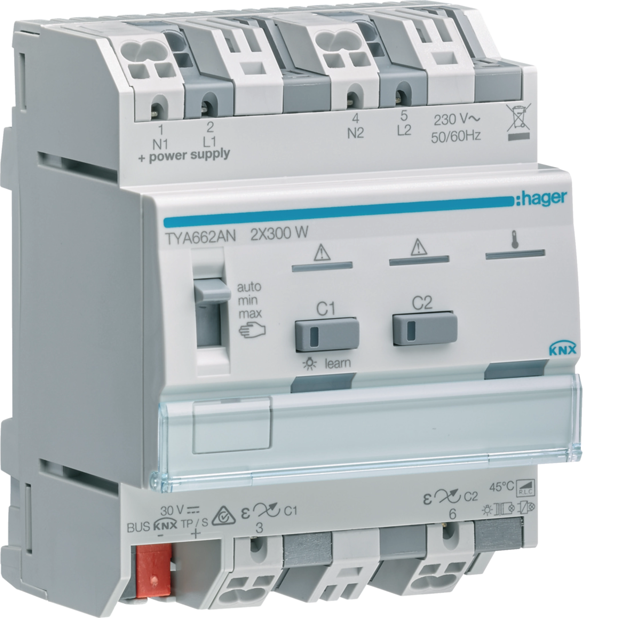 Hager Univ.-Dimmaktor 2f KNX, 2x300W