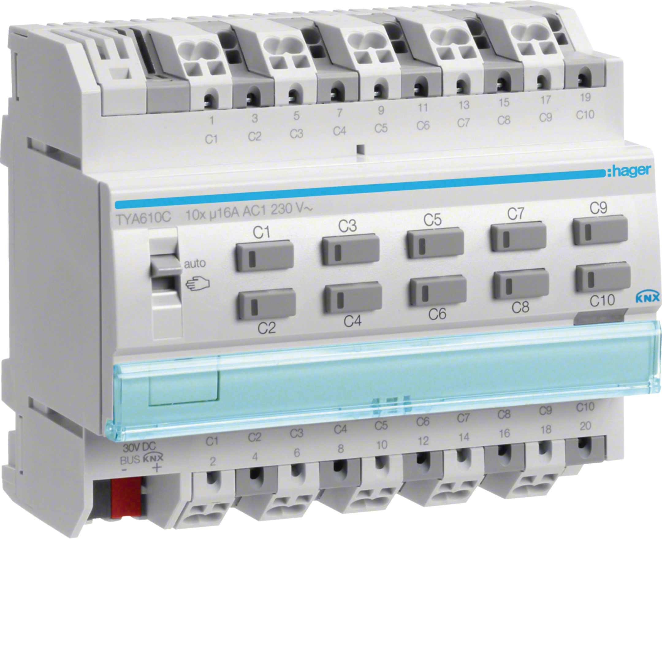 Hager Schalt-/Jalousieaktor 10/5-fach KNX, 16A