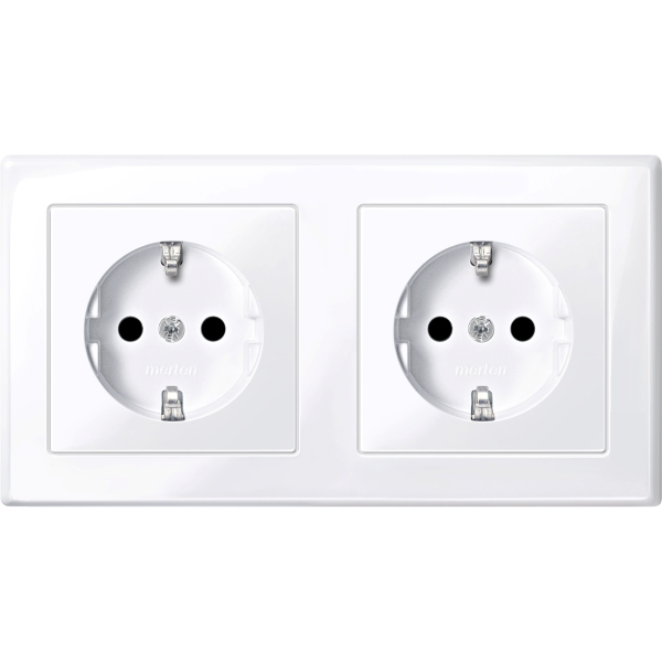 Merten SCHUKO-Steckdose 2-fach System M aktivweiß glänzend
