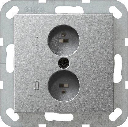 Gira Stereo-Steckdose alu System 55