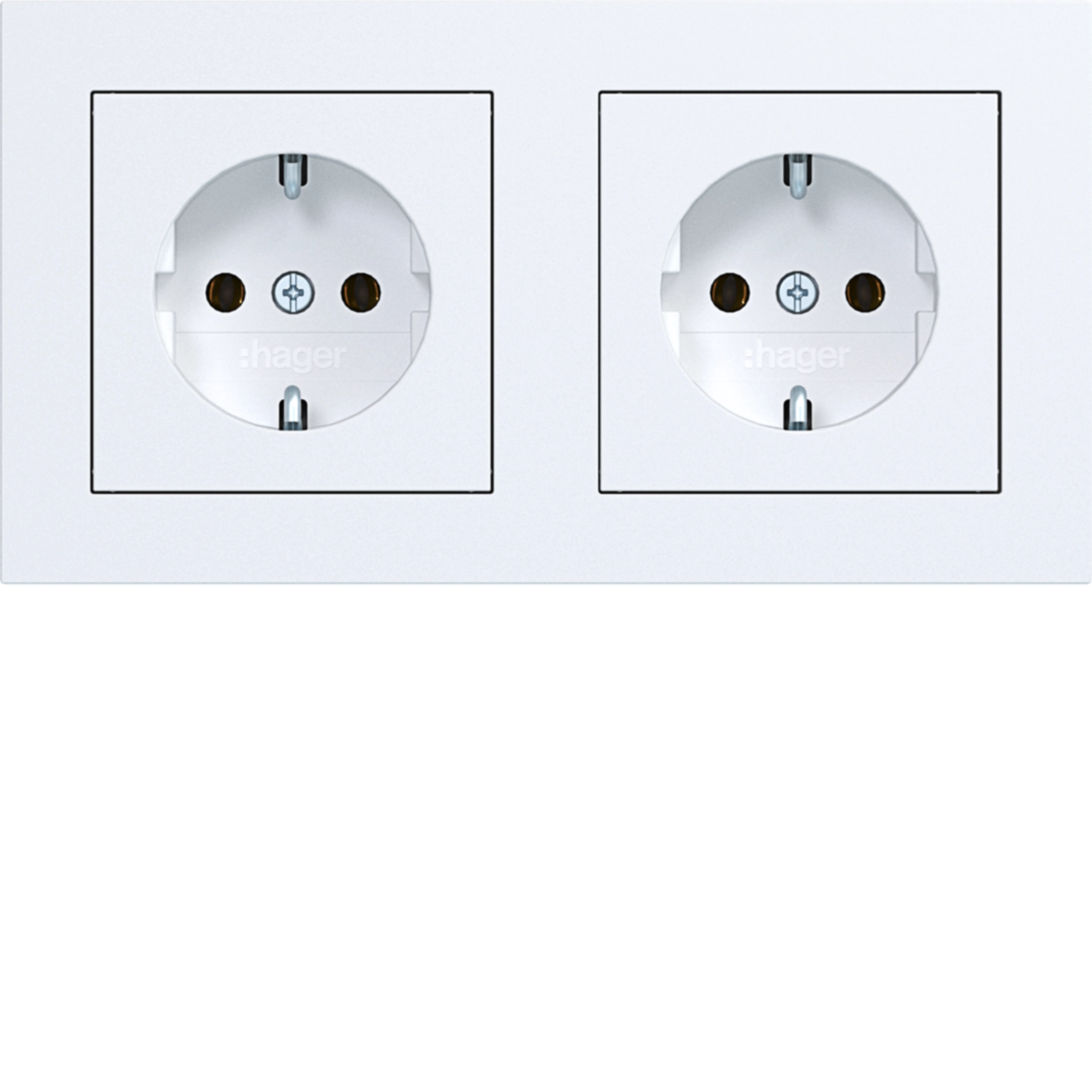 Hager A.1 Doppelsteckdose (SCHUKO), verdrahtet, weiß matt