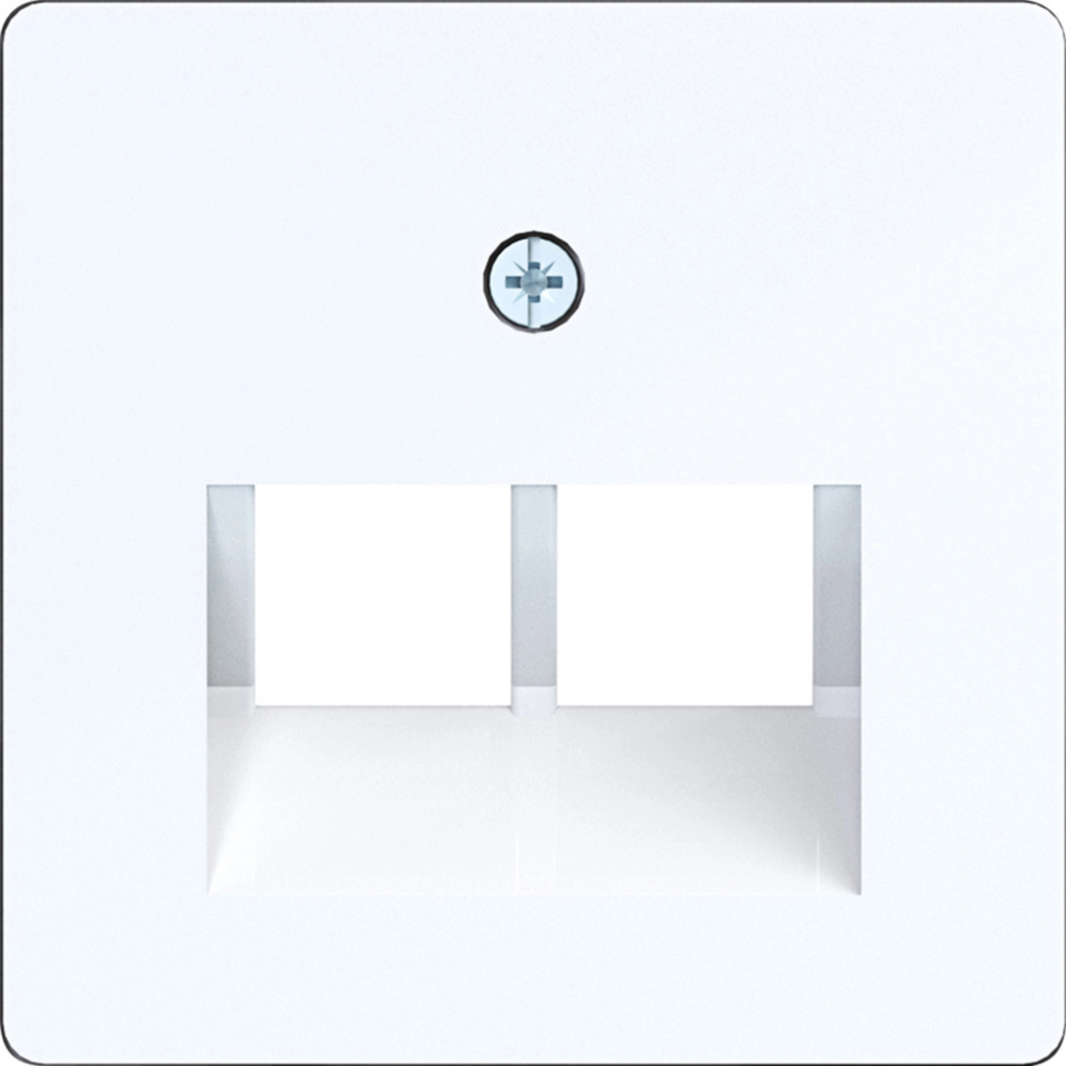 Hager Zentralplatte für UAE Steckd. 2f, 50x50 mm, A.x/C.x, lichtweiß gl