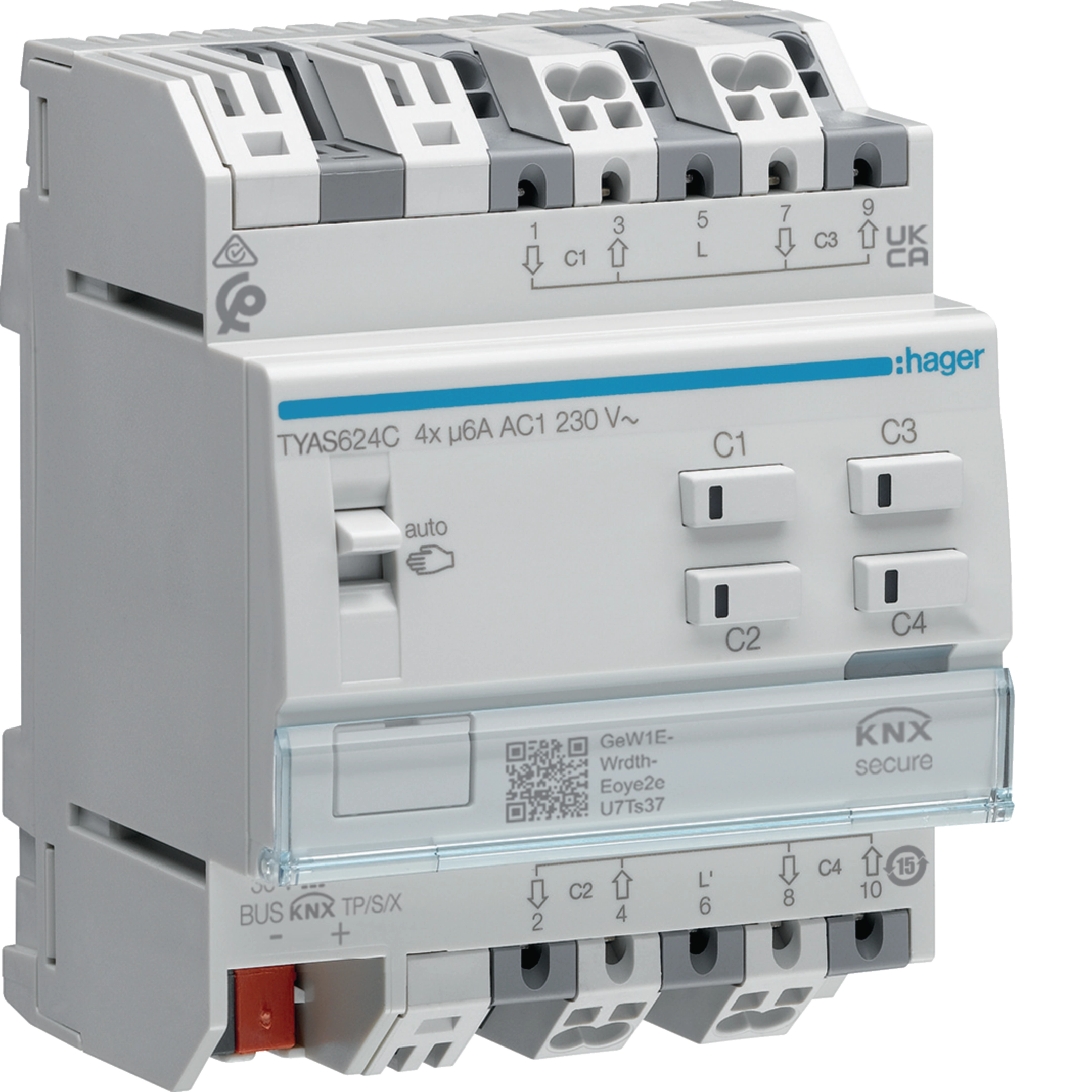 Hager Rolll.-/Jalousieakt. 4-fach KNX Sec, 230V