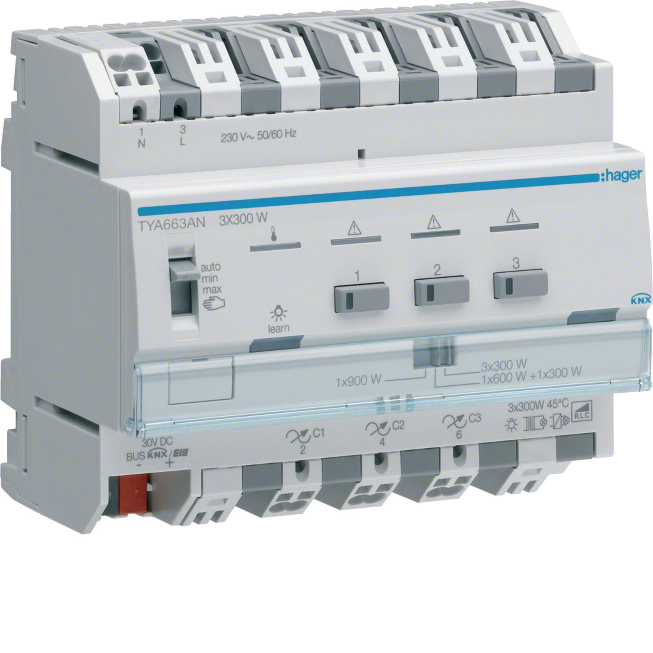 Hager Univ.-Dimmaktor 3f KNX, 3x300W