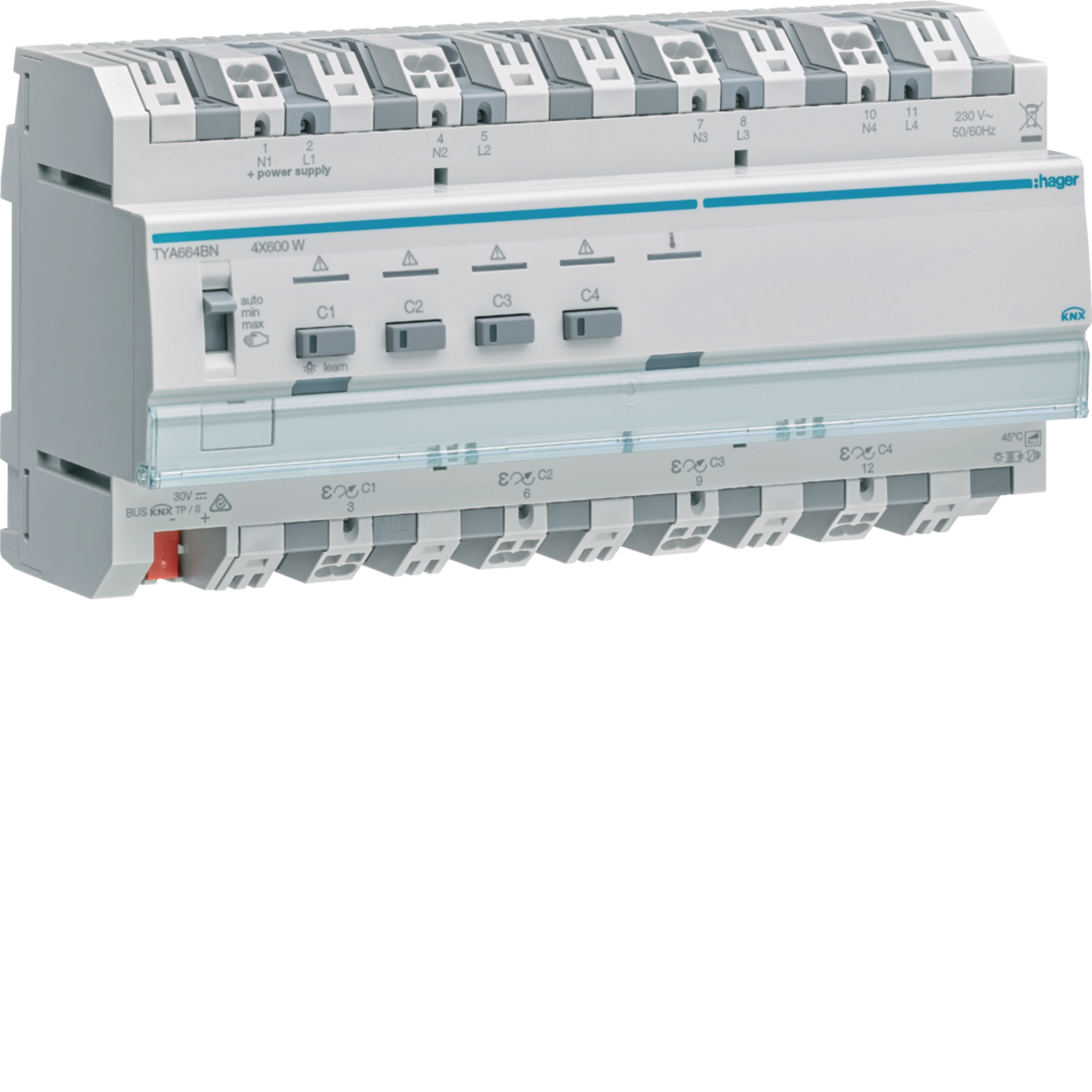Hager Univ.-Dimmaktor 4f KNX, 4x600W