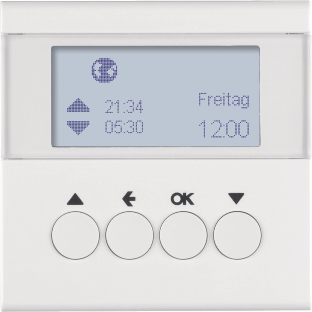 Berker 85741189 Jalousie-Schaltuhr S.1 / B.3 / B.7 polarweiß, glänzend, Jalousiesteuerung