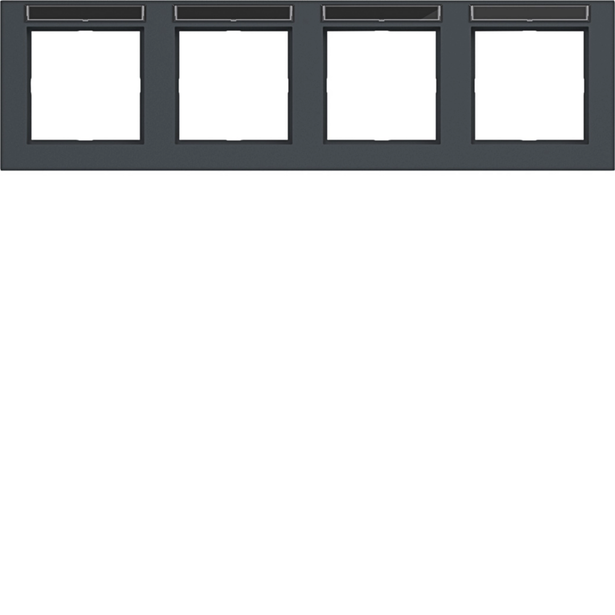 Hager A.1 Rahmen 4-fach mit Beschriftungsfeld waagerecht, anthrazit matt