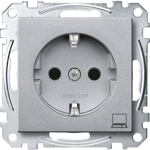 Merten SCHUKO-Steckdose System M aluminium