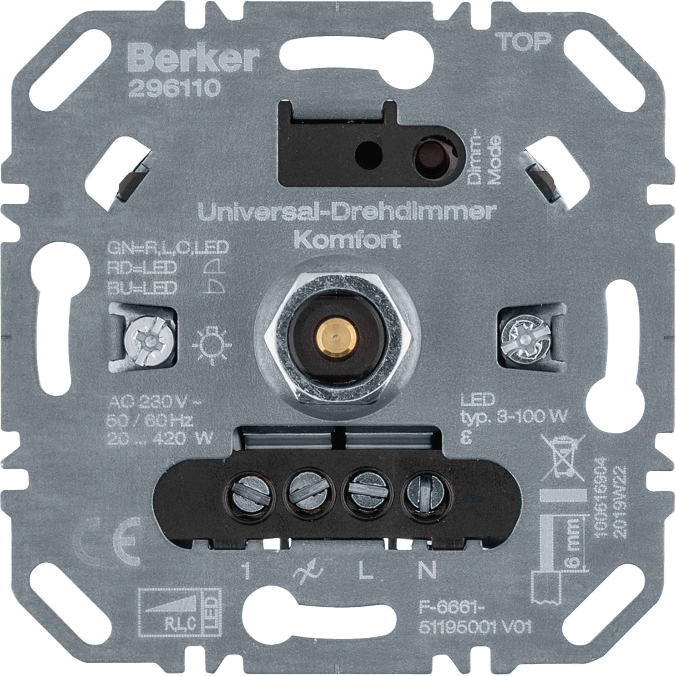 Hager Uni-Drehd. Komf. (R, L, C, LED), Softr.