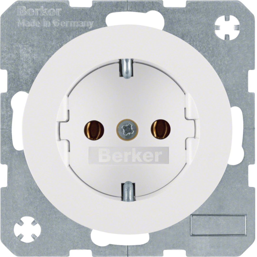 Berker 47432089 Steckdose SCHUKO R.1 / R.3 polarweiß, glänzend