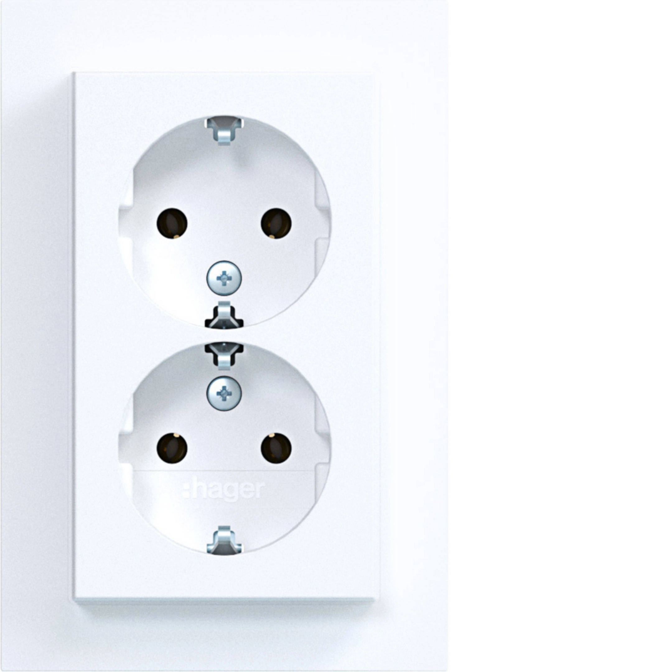 Hager A.1 Doppelsteckdose (SCHUKO), weiß matt