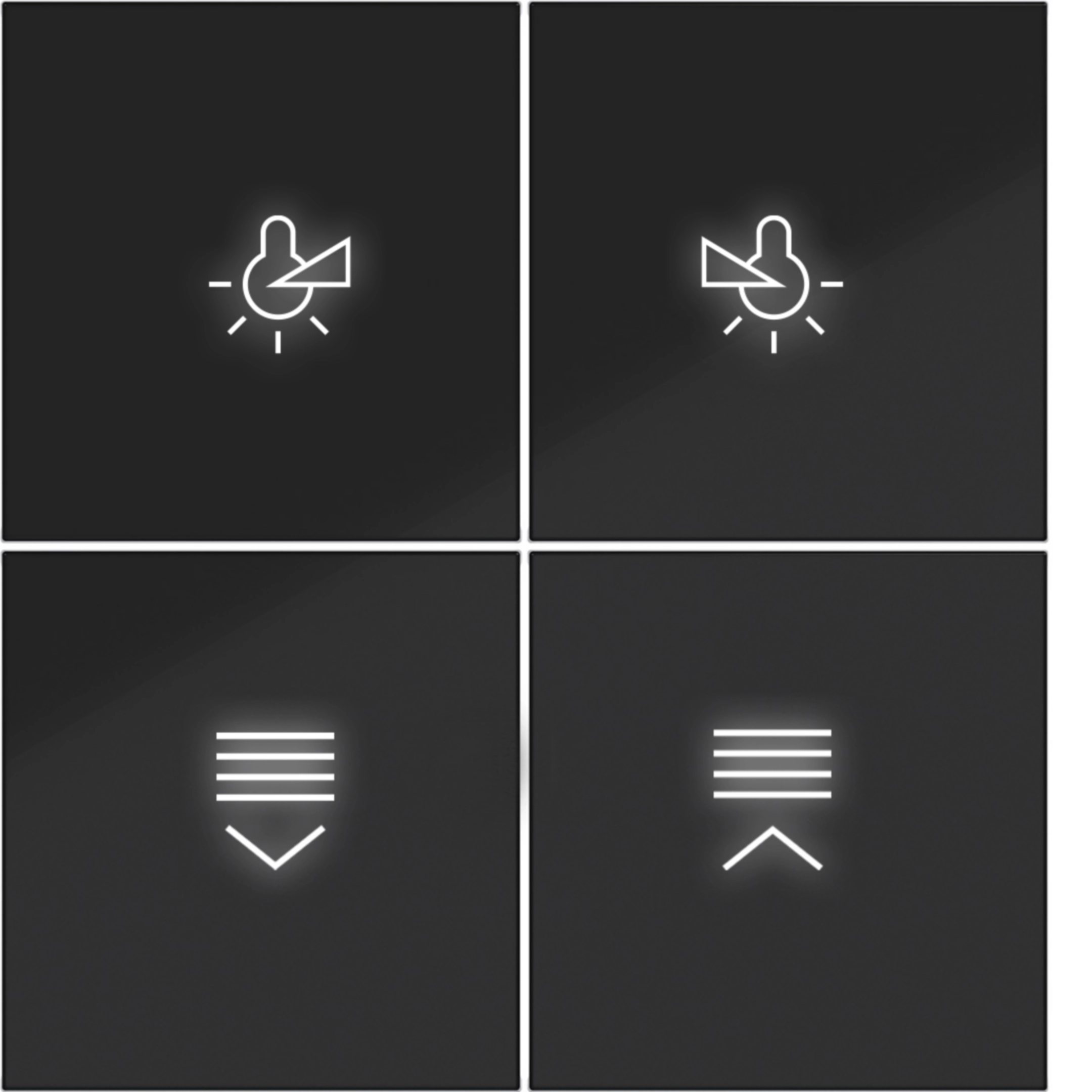 Hager KNX Tastsensor-Aufsatz 4-fach beleuchtet, schwarz glänzend, A.1/A.8/C.1/C.8