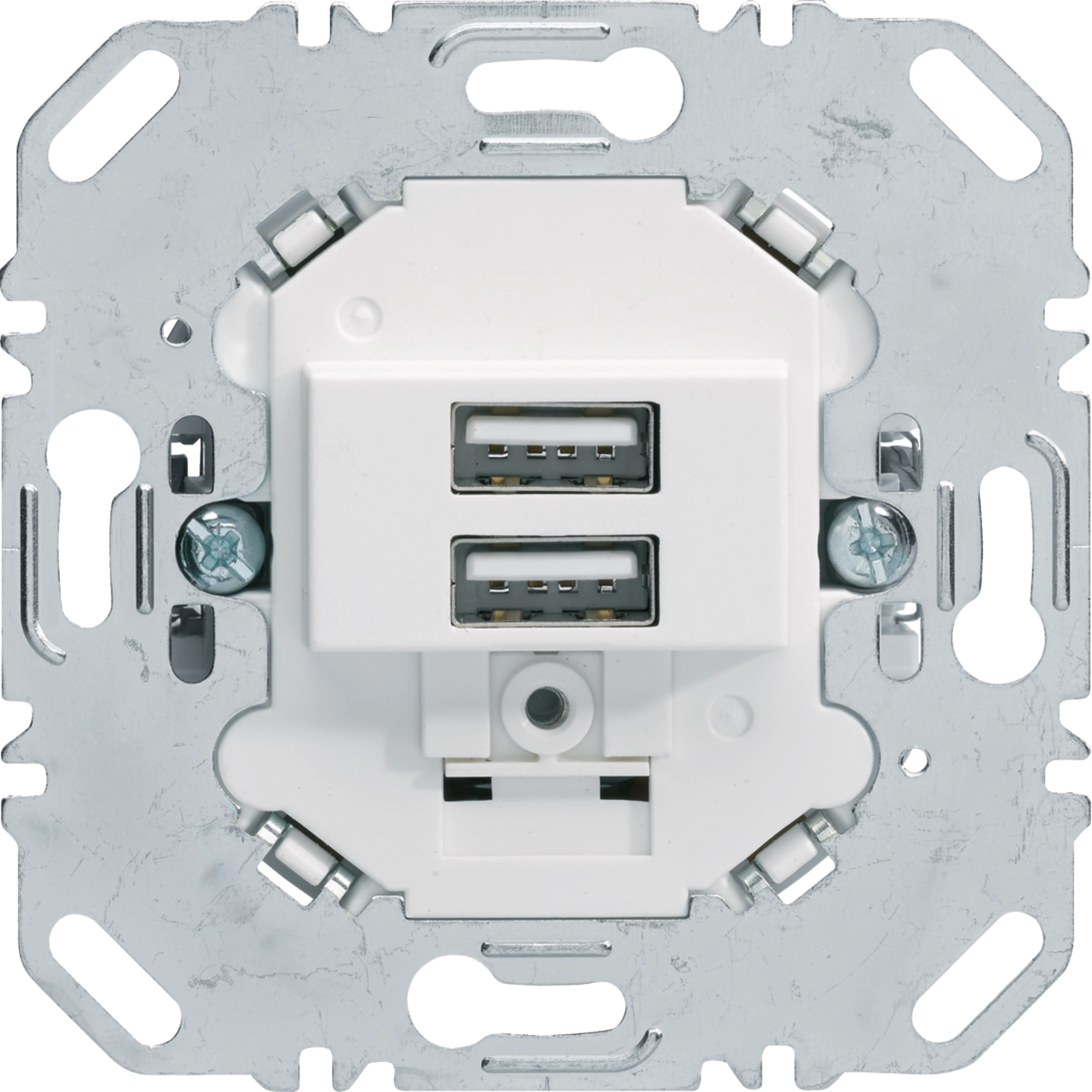 Hager USB Lade-Std., 2-fach, 3.0A, eckig, pw