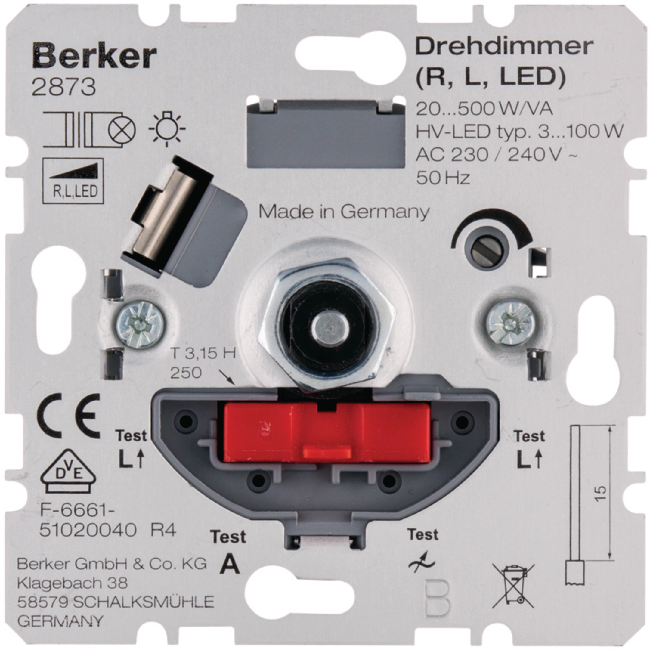 Hager Drehdimmer NV mit Softrastung Hauselek