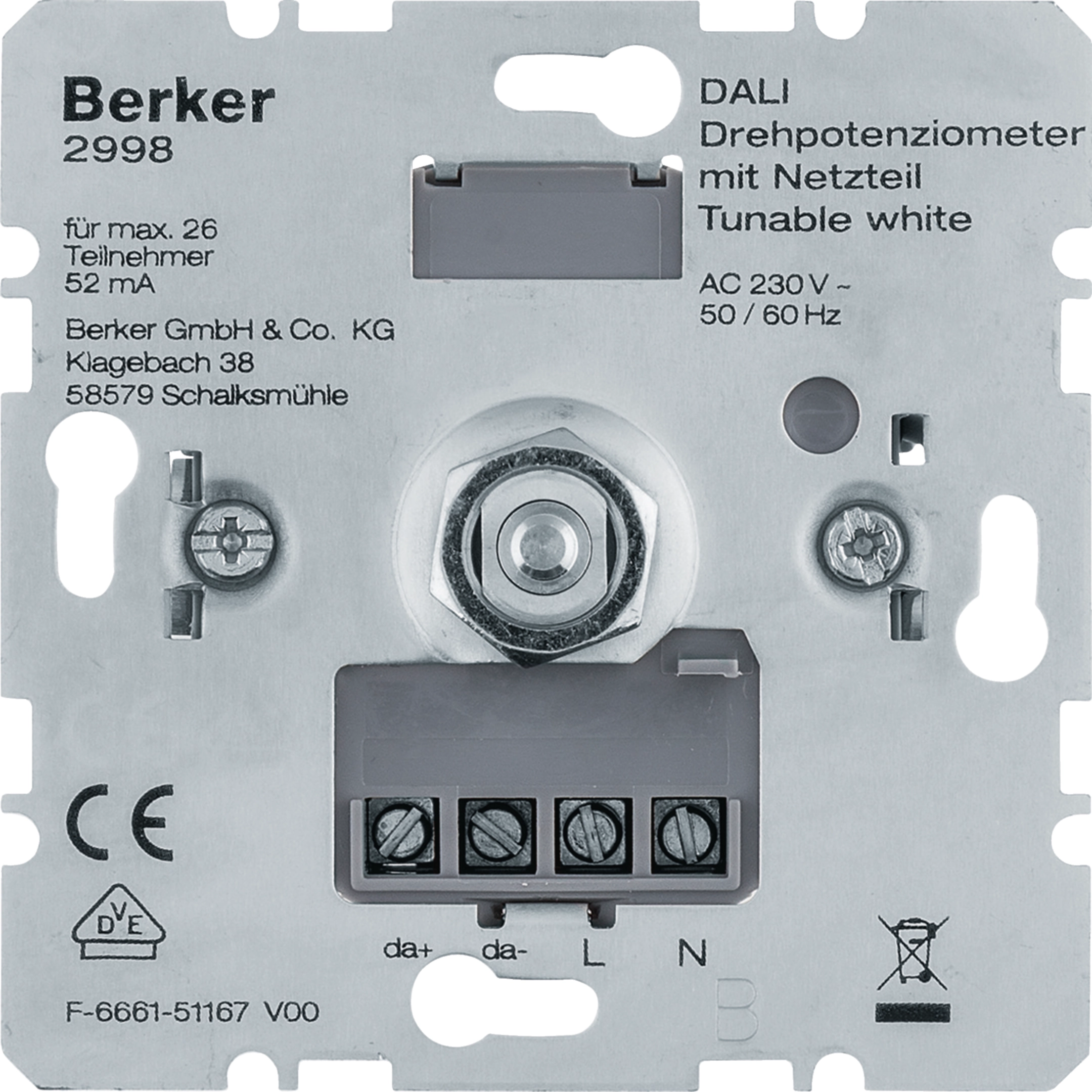 Hager DALI Drehpot. Tunable white mit Netzt.