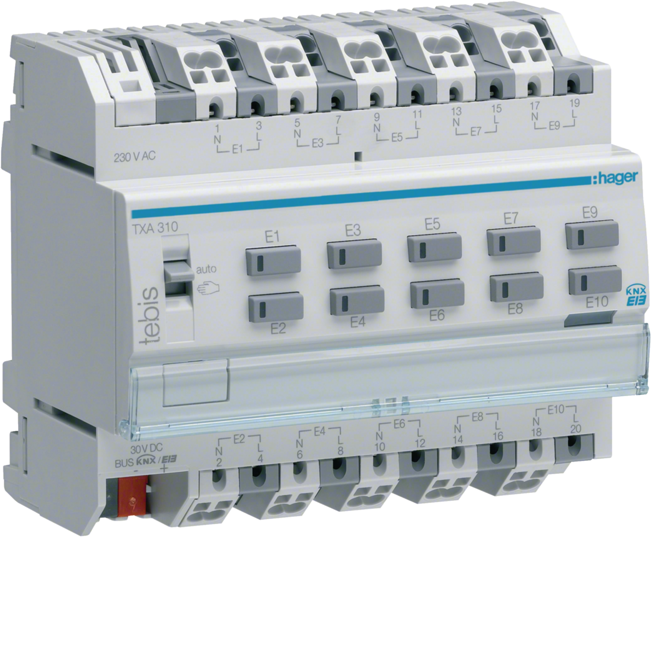 Hager Binäreingang 10-fach KNX, 230V