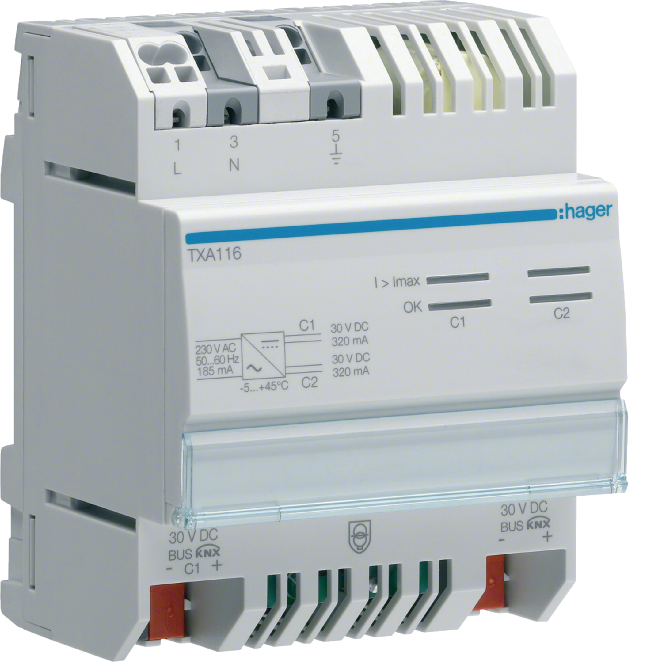 Hager Spg. Versorg. 2 Ausg, 2 Drosseln, 2x320mA