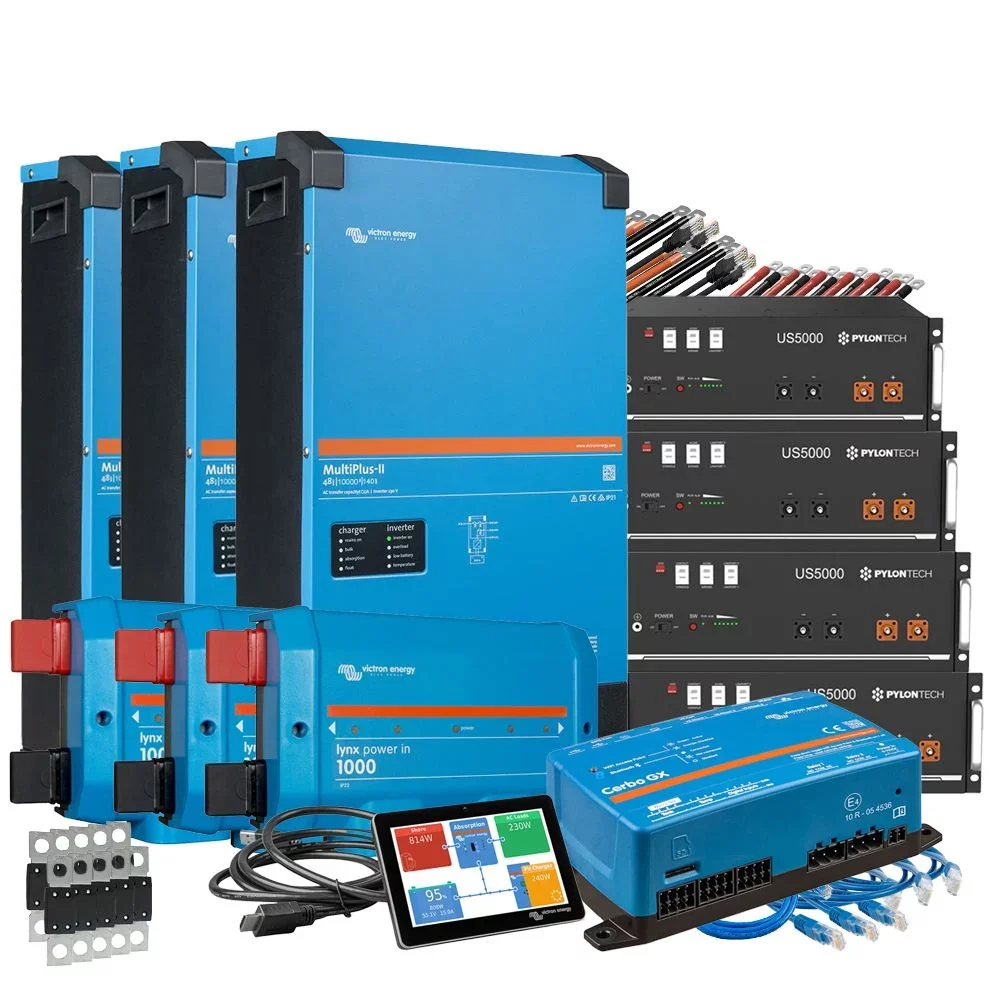 Speichersystem 19,2–28,8 kWh – Victron MultiPlus-II 48/10000 + Pylontech US5000 (3-phasig)