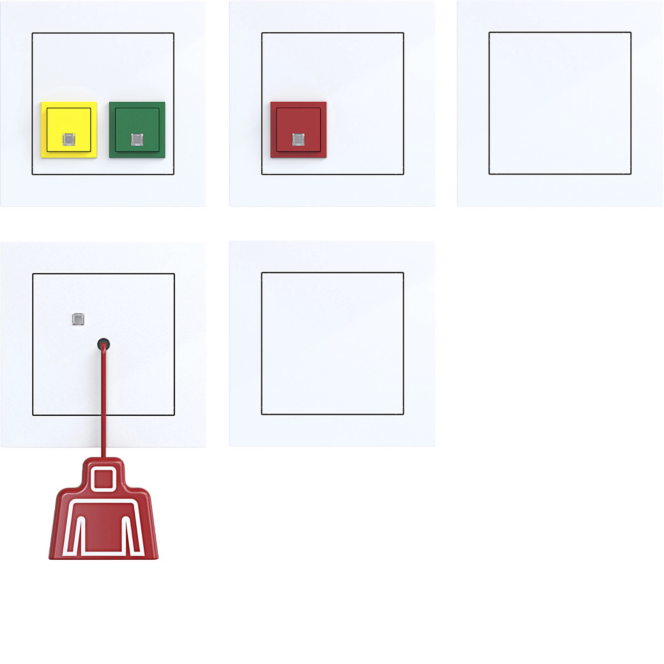 Hager A.1 Komplett-Set für Notrufsystem (mit Rahmen), weiß glänzend