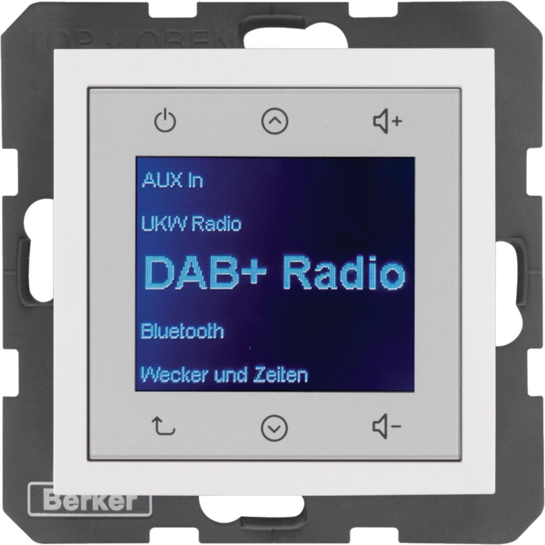 Berker 30848989 Radio Touch, Einbauradio Unterputz, DAB+, Bluetooth S.1 / B.3 / B.7 polarweiß glänzend