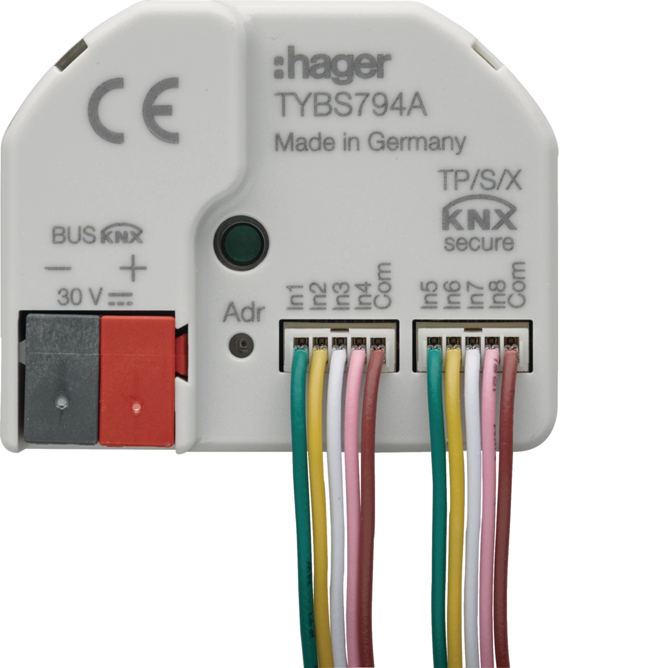 Hager Binäreingang 4f+LED Ausg, KNX Secure, Unterputz