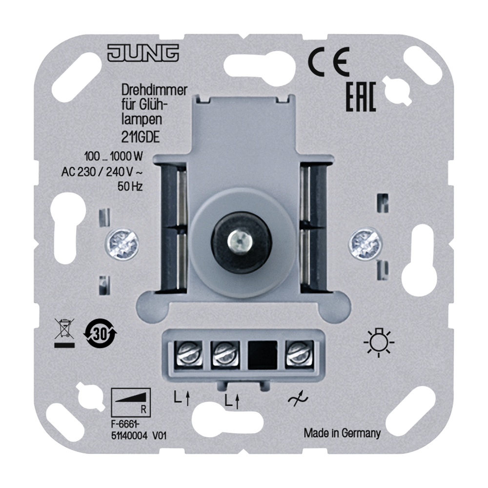 Jung 211GDE Jung 211GDE Drehdimmer-Einsatz 100-1000W