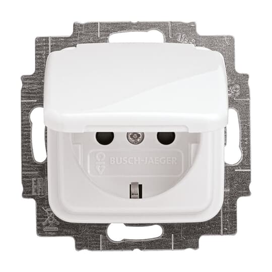 Busch-Jaeger SCHUKO® Steckdosen-Einsatz Safety+ mit Klappdeckel alpinweiß - Reflex SI