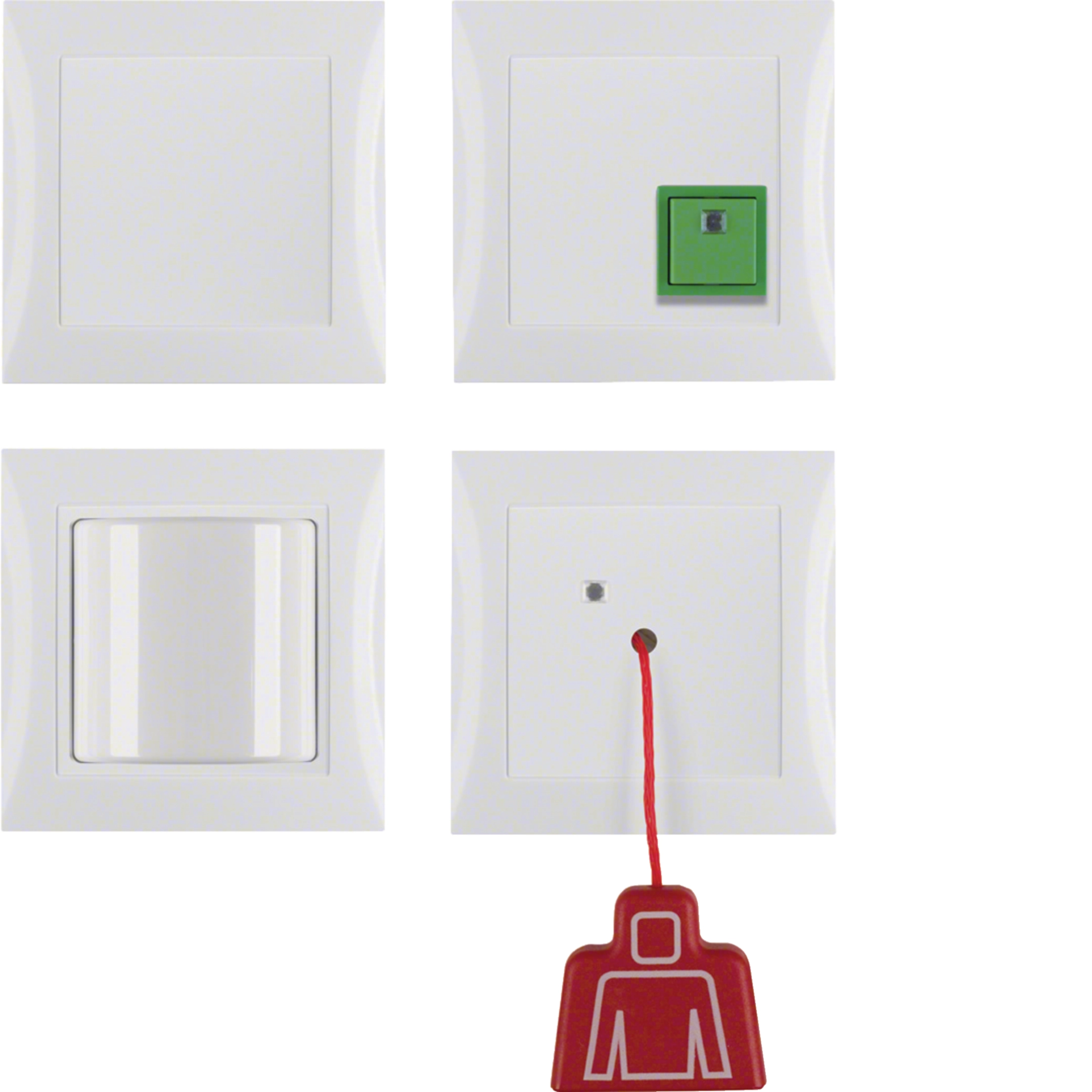 Hager Notruf-Set mit Rahmen S.1 polarweiß glän