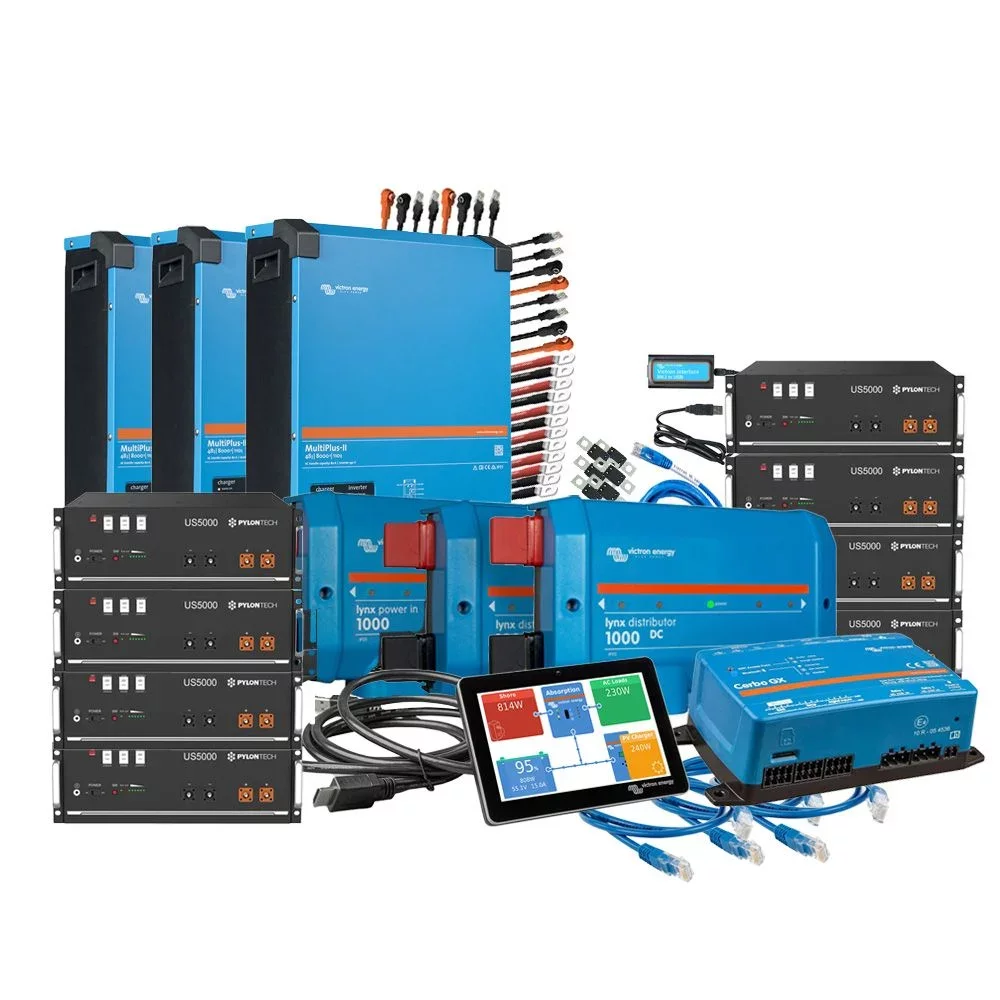 Speichersystem 19,2–38,4 kWh – Victron MultiPlus-II 48/8000 + Pylontech US5000 (3-phasig)