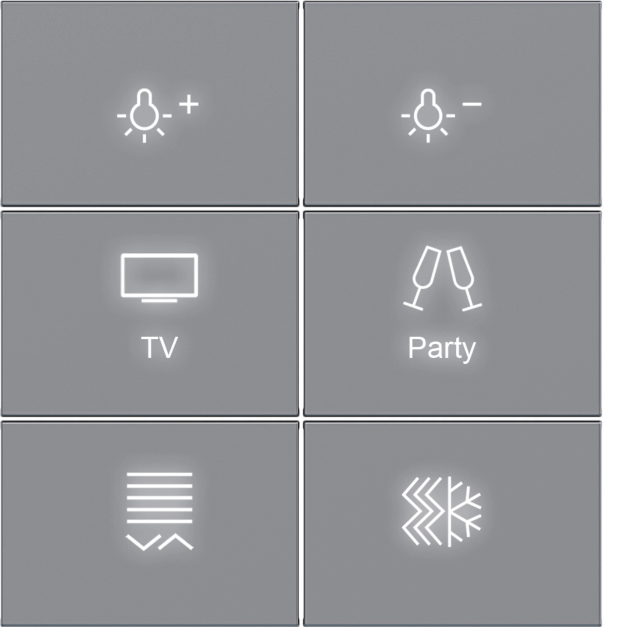 Hager Aufsatz KNX Tastsensor 6f beleuchtet A.x/C.x tit met