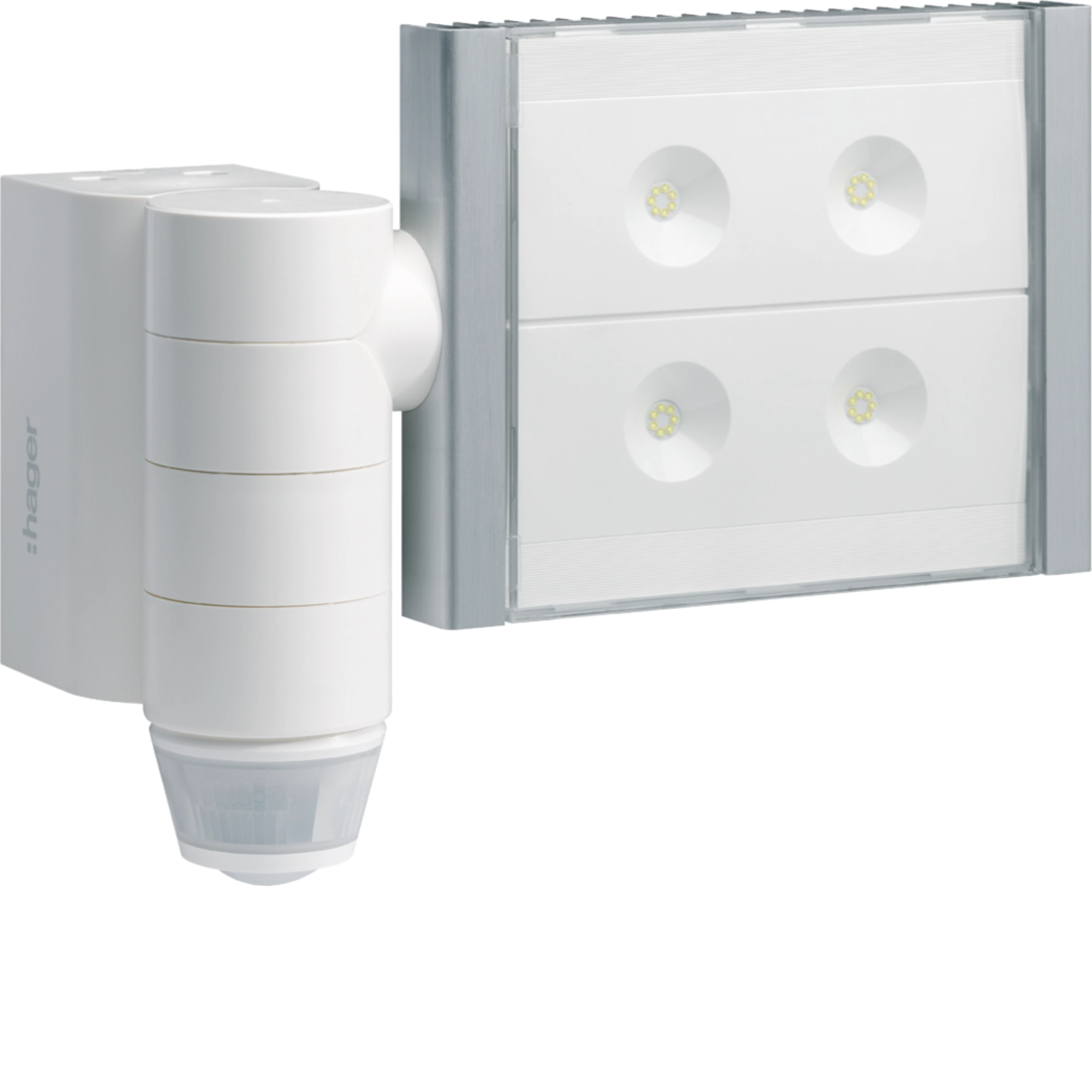 Hager Funk-Bwm IP55 m.LED-Strahler, q-link, weiß