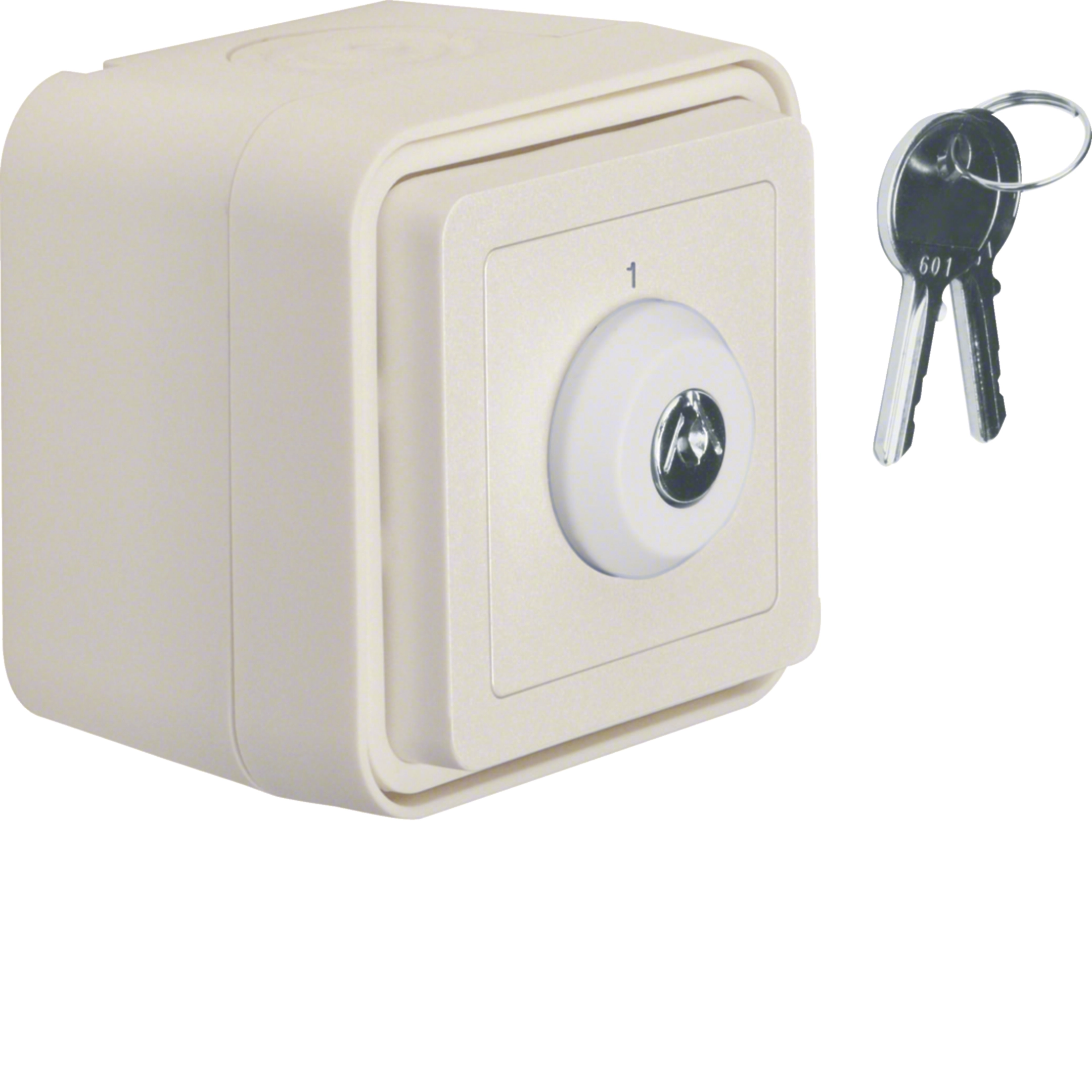 Hager Schlüssel-Schalter Aufputz Aufdruck 1 W.1 pw