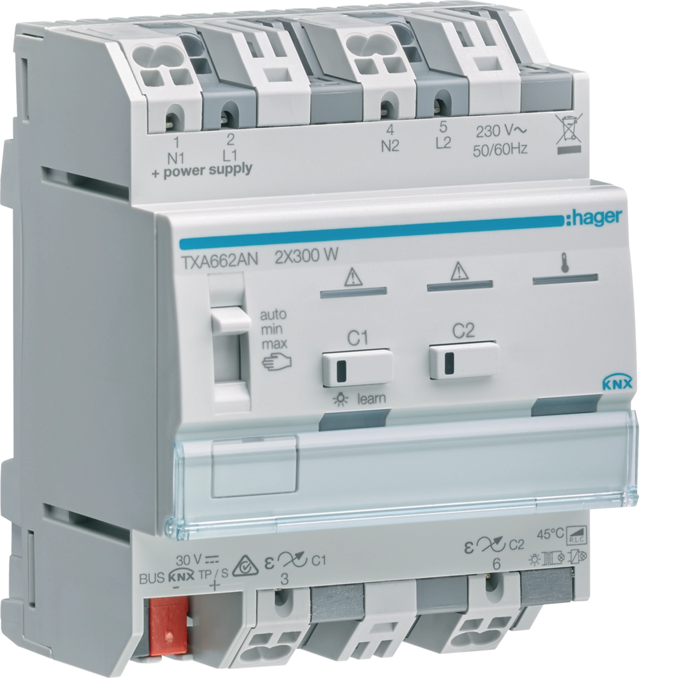 Hager Univ.-Dimmaktor 2f KNX easy, 2x300W