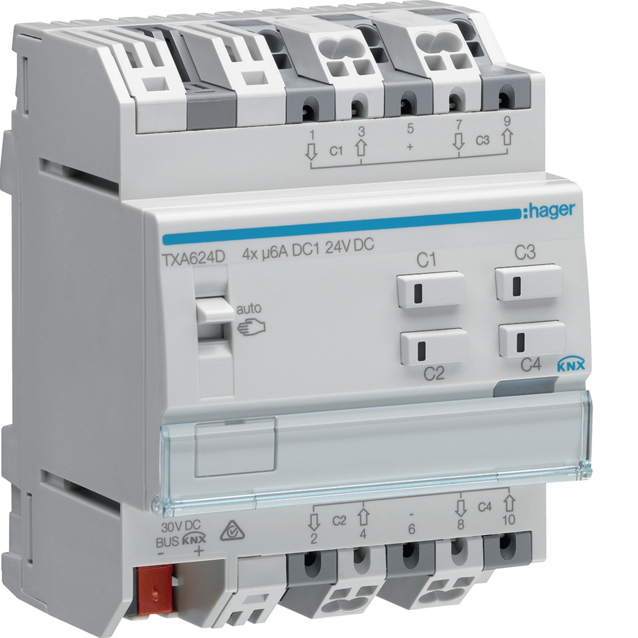 Hager Rolll.-/Jalousieaktor 4f KNX easy, 24V