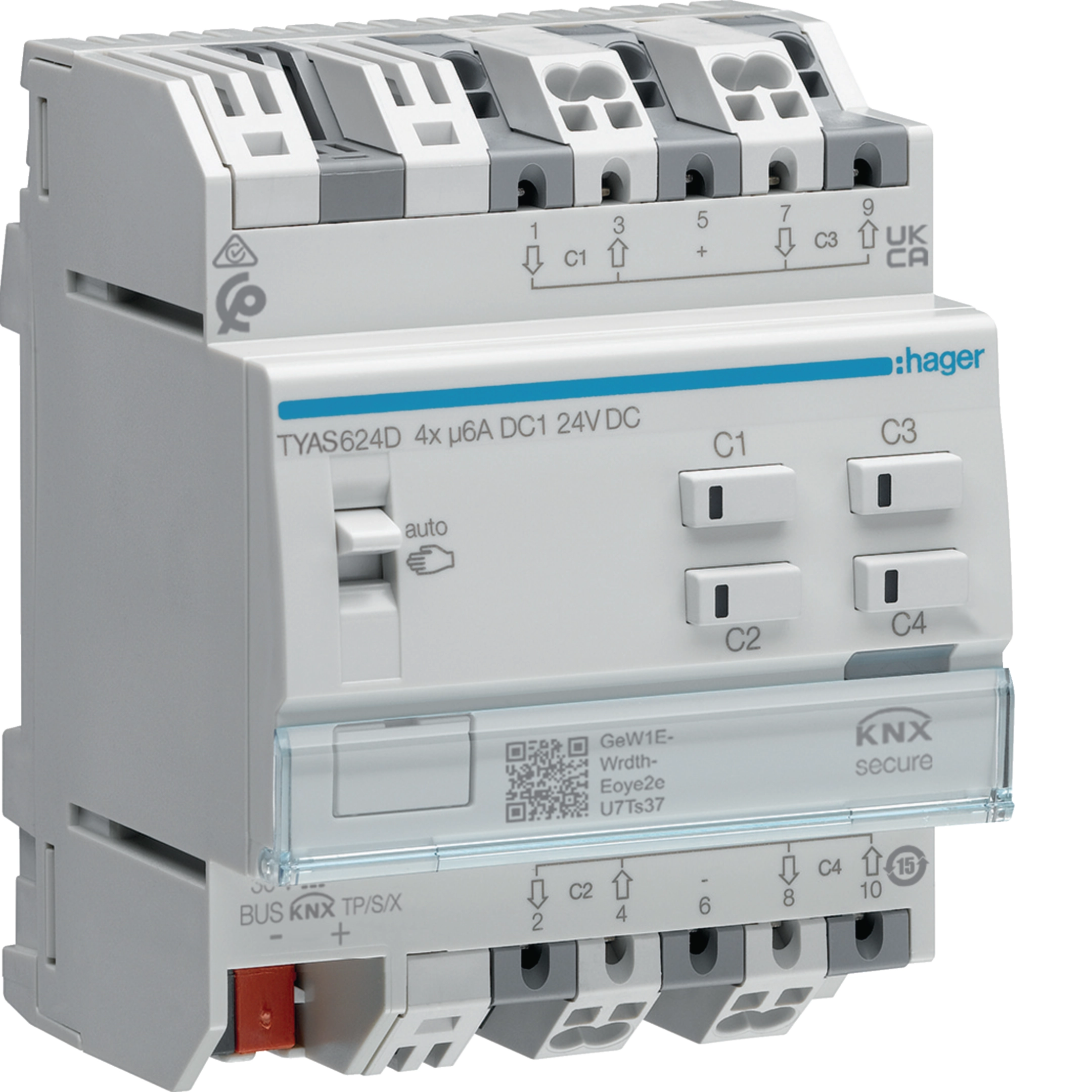 Hager Rolll.-/Jalousieakt. 4-fach KNX Sec, 24V