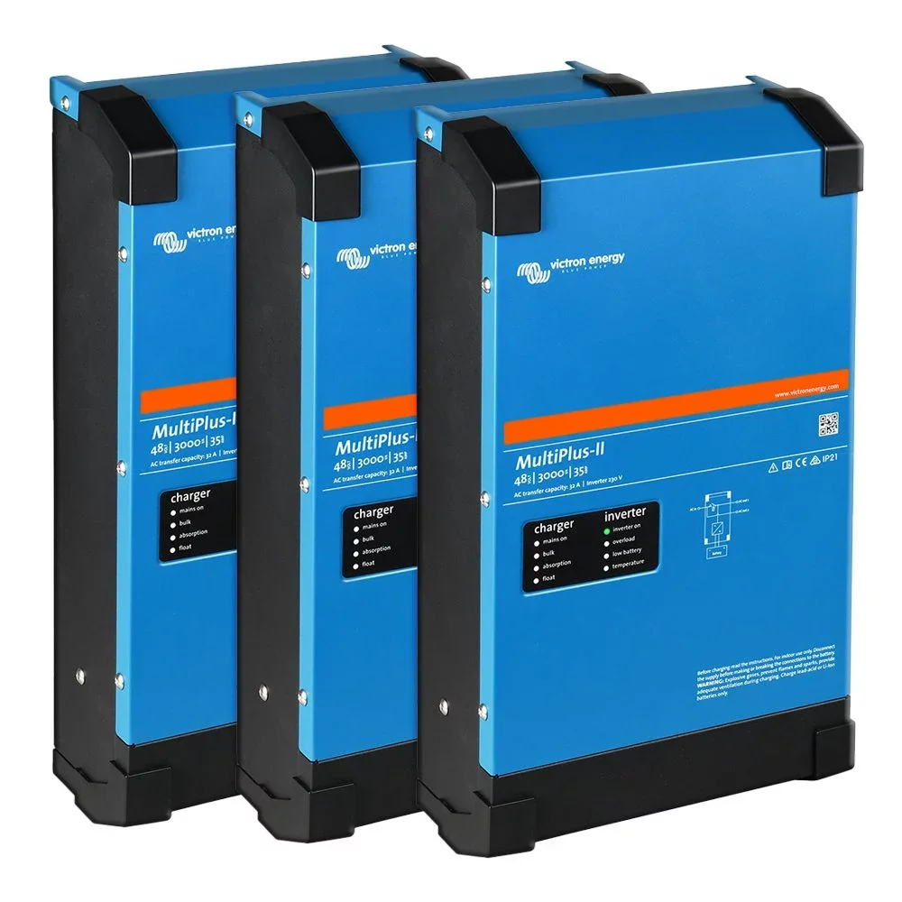 Speichersystem 5,12–10,24 kWh – Victron MultiPlus-II 48/3000 + Pytes V5a (3-phasig)