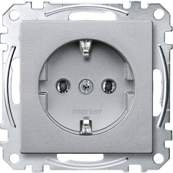 Merten SCHUKO-Steckdose mit Steckklemme System M aluminium