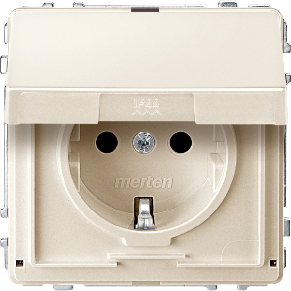 Merten SCHUKO-Steckdose mit Klappdeckel System M weiß