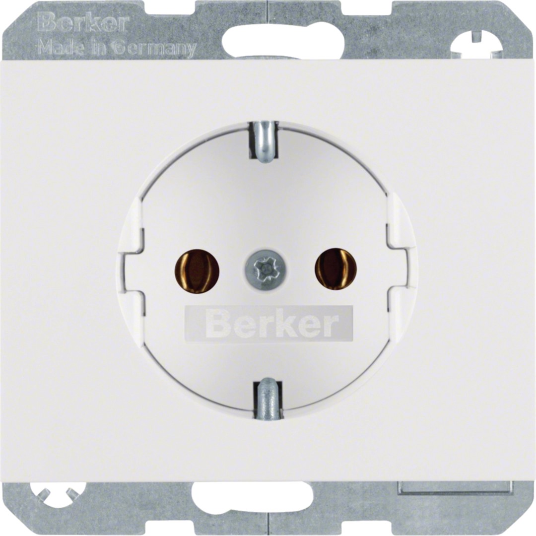 Berker 47157009 Steckdose SCHUKO K.1, polarweiß glänzend