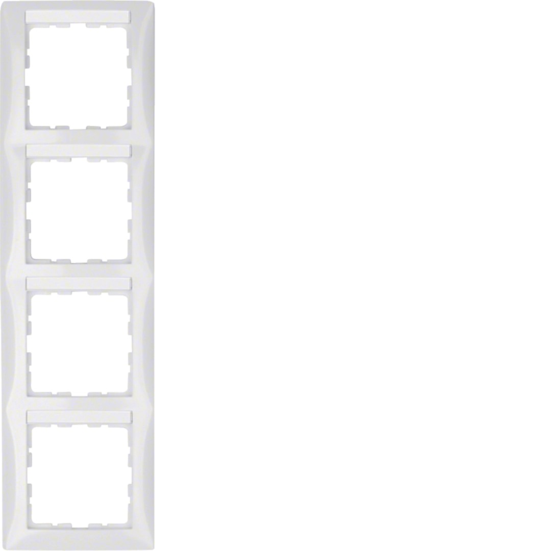 Berker 10148919 Rahmen 4fach mit BF senkr S1 pw hgl