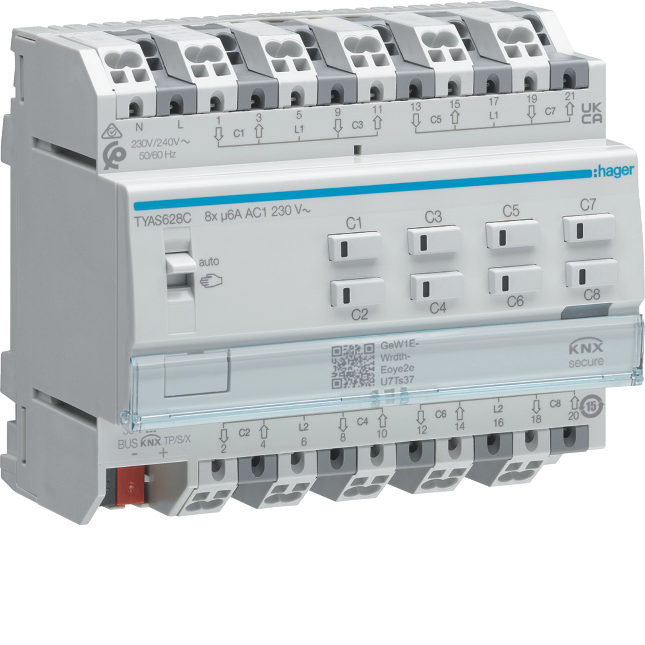 Hager Rolll.-/Jalousieakt. 8-fach KNX Sec, 230V
