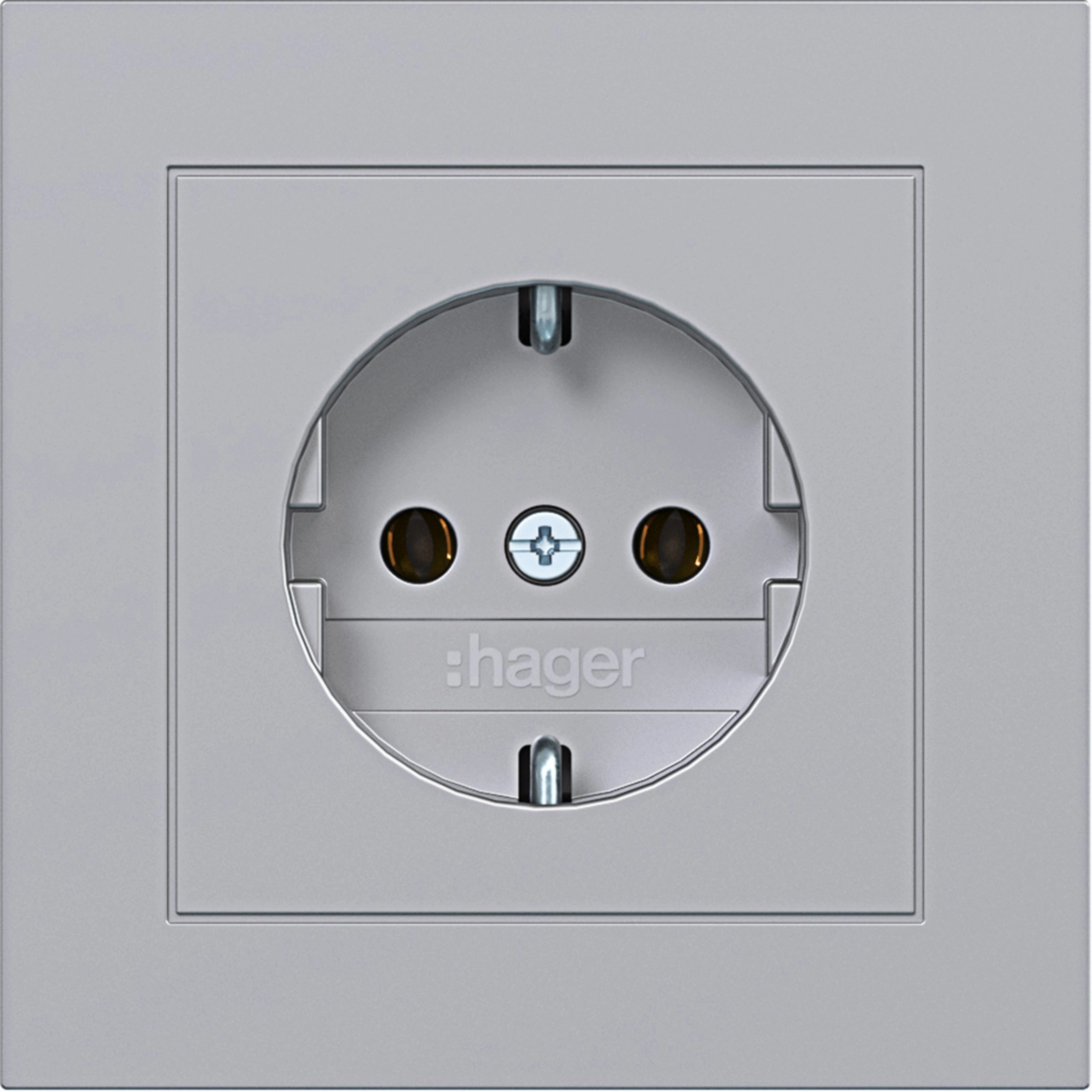 Hager A.1 Steckdose (SCHUKO), titan matt